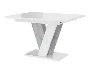 Asztal Goodyear 125 (Fényes fehér + Szürke)