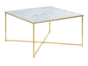 Dohányzóasztal Oakland F105 (Fehér márvány + Aranysárga)