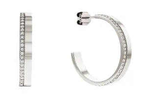 Calvin Klein Elegáns acél fülbevaló kristályokkal Minimális Linear 35000163