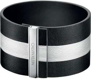 Calvin Klein Fekete-fehér bőr karkötő Rebel KJ9KBB09010 6 cm - XS