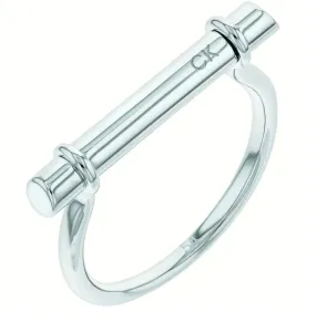 Calvin Klein Minimalista acél gyűrű Elongated Linear 35000022 56 mm