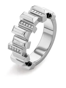 Calvin Klein Stílusos acél gyűrű kristályokkal Luster 35000322 54 mm