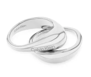 Calvin Klein Stílusos acél gyűrű szett Elongated Drops 35000447 56 mm