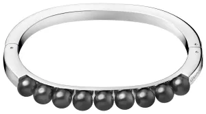 Calvin Klein Tömör acél karkötő fekete gyöngyökkel Circling KJAKMD04010 5,4 x 4,3 cm - XS