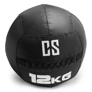 Capital Sports Bravor Wall Ball medicinlabda, PVC, dupla varrások, 12kg, fekete
