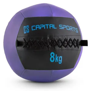 Capital Sports Wallball 8, 8kg, lila, Wall Ball (medicinlabda) műbőr