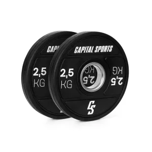 Capital Sports Elongate 2020, tárcsák, 2 x 2,5 kg, keményített gumi, 50,4 mm