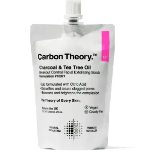 Carbon Theory Bőrradír Charcoal & Tea Tree Oil Breakout Control (Facial Exfoliating Scrub) 125 ml