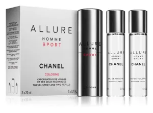 Chanel Allure Homme Sport Cologne - EDC 20 ml (újratöltő flakon) + utántöltő 2 x 20 ml