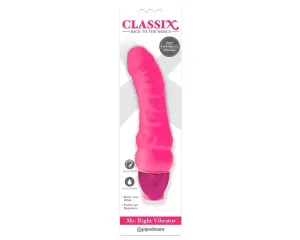 Classix Mr. Right - kezdő, péniszes szilikon vibrátor (pink)