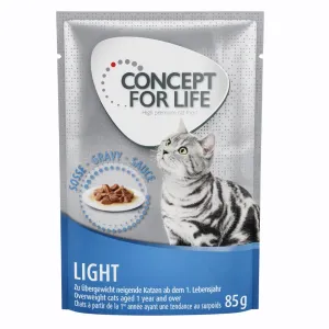 12x85g Concept for Life Light Cats szószban nedves macskatáp 20% kedvezménnyel