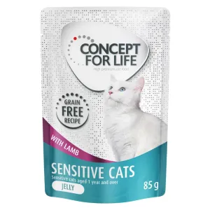 12x85g Concept for Life Sensitive Cats bárány gabonamentes nedves macskatáp aszpikban