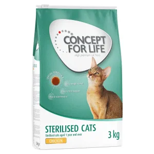 3kg Concept for Life Sterilised Cats csirke száraz macskatáp- javított receptúra!