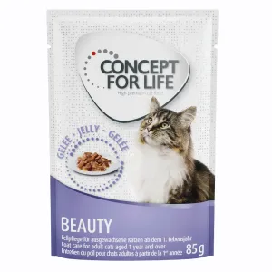 Kiegészítésként Concept for Life Persian Adult száraz macskatáphoz: 12 x 85 g Concept for Life Beauty aszpikban nedves macskatáp