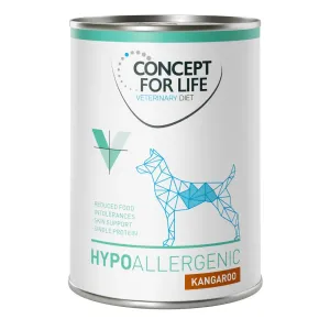 6x400g Concept for Life Veterinary Diet Hypoallergenic kenguru nedves kutyatáp dupla zooPontért