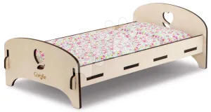 Fa babaágy Wooden Bed Floral Corolle 30-36 cm játékbabának CO141370