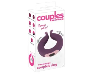 Couples Choice - akkus, kétmotoros péniszgyűrű (lila)