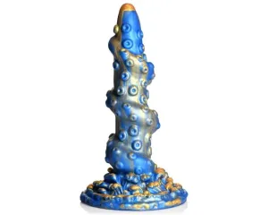 Creature Cocks Kraken - spirálos polipkar dildó - 21cm (arany-kék)