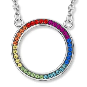 CRYSTalp Színes acél nyaklánc kristályokkal Rainbow Chakra 30394.MLT.E
