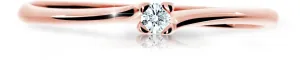 Cutie Diamonds Csillogó rózsaszín arany gyűrű gyémánttal DZ6733-2948-00-X-4 49 mm