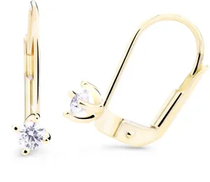 Cutie Diamonds Gyengéd lógó sárga arany fülbevalók gyémántokkal DZ8014-55-00-X-1