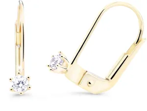 Cutie Diamonds Minimalista bedugós sárga arany fülbevalók gyémántokkal DZ8020-55-00-X-1
