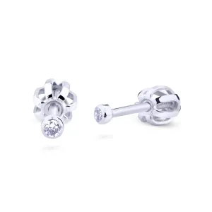 Cutie Diamonds Minimalista fehér arany fülbevaló gyémántokkal DZ3032-30-00-X-2
