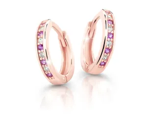 Cutie Jewellery Bájos rózsaszín arany karika fülbevaló C3342-80-X-4 lila