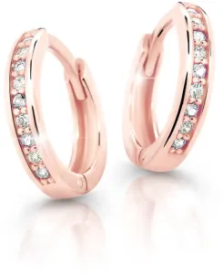 Cutie Jewellery Bájos rózsaszín arany karika fülbevaló C3342-80-X-4 piros