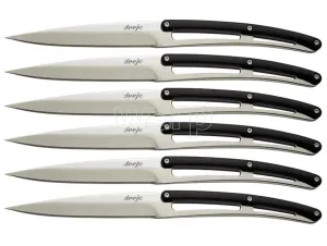Készlet 6 steakových kés Deejo 2ZP001 fekete ABS