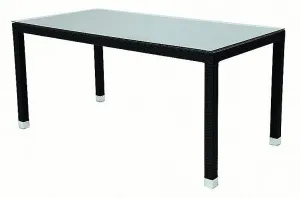 Kerti rattan asztal NAPOLI 160x80 cm-es (fekete) #1347621