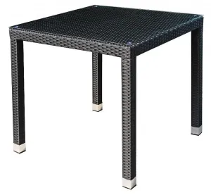 Kerti rattan asztal NAPOLI 80x80 cm-es (fekete) #1347596