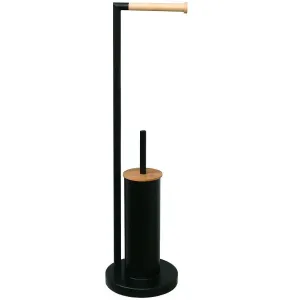 WC-kefe akasztóval fekete bambusz CP-4006 70