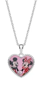 Disney Romantikus ezüst nyaklánc Minnie and Mickey Mouse (lánc, medál)