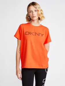 DKNY Striped Logo Póló Narancssárga
