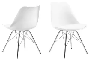 Ízléses szék Nasia - fehér / króm lábak