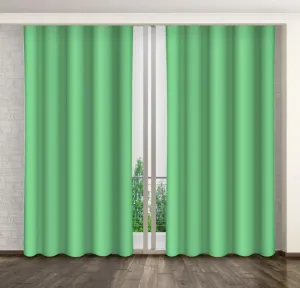 Zöld sötétítő függöny csipeszekre Hossz: 270 cm