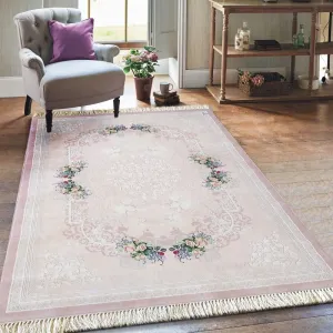 Puha rózsaszín szőnyeg alacsony szálakkal Szélesség: 60 cm | Hossz: 100 cm