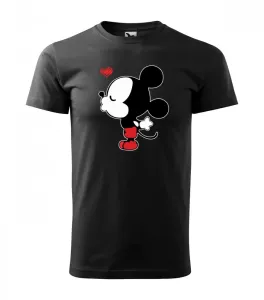 Fekete férfi Valentin póló Mickey nyomtatással 4XL