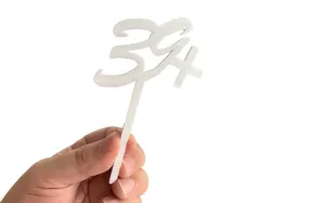 Születésnapi torta topper - 39+ - fehér - 3D nyomtatás - Dortmarket