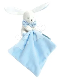 Plüss nyuszi dédelgetésre Bunny Flower Box Doudou et Compagnie kék 10 cm ajándékcsomagolásban 0 hó-tól