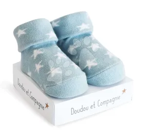 Zokni újszülött részére Birth Socks Doudou et Compagnie kék lágy mintásd 0-6 hó