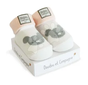 Zokni újszülött részére Birth Socks Doudou et Compagnie rózsaszín lágy mintával 0-6 hó