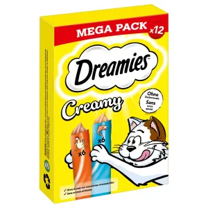 84x10g Dreamies Creamy Snacks Csirke & lazac jutalomfalat macskáknak