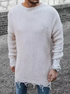 Stíôlusos bézs színű hosszított pulóver