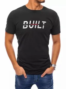 Fekete póló felirattal Built