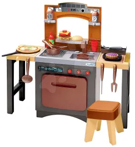 Játékkonyha pizzával Pizzeria Écoiffier körbejárható állítható székkel és 33 kiegészítővel 18 hónapos kortól