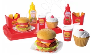 Écoiffier gyermek hamburger szett 100% Chef 2623 piros