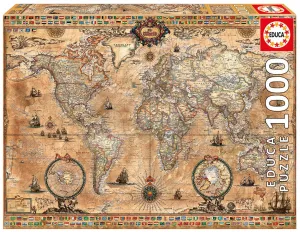 Educa Puzzle Antique World Map 1000 db 15159 színes