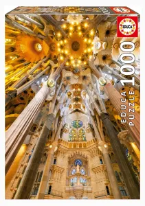 Puzzle Sagrada Família Interior Educa 1000 darabos és Fix ragasztó